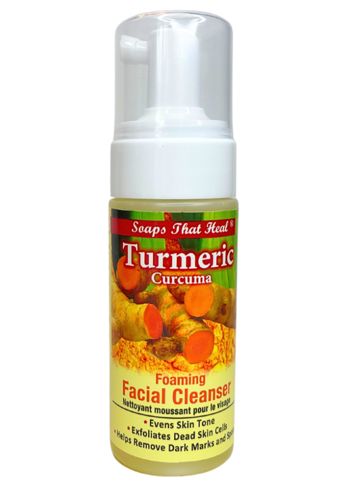 soaps that heal turmeric foaming facial cleanser rejuvenate natural, turmeric skincare product, foaming cleanser vegan friendly, hyperpigmentation, dark marks, dark spots, acne prone skin, uncle benney's, soaps that heal, oilblends, oil blends, spot remover, dark spot remover, face wash, foaming face wash, dark spot treatment, clore beauty supply
