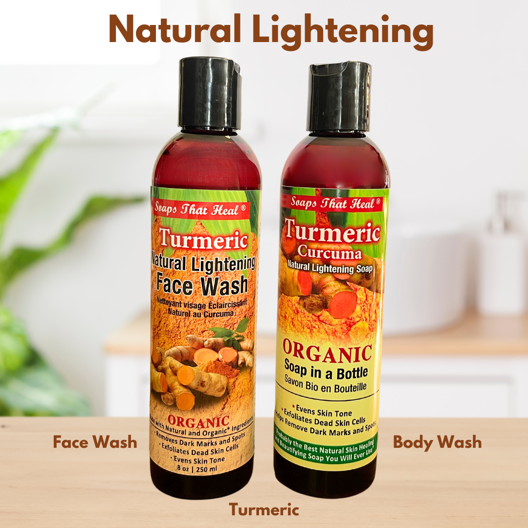 Turmeric Natural Lightening Face wash and body wash combo,soaps that heal turmeric soap, natural lightening, natural alternatives to whitening creams,fade creams,bleaching creams,Remove Dark Spots and Acne,aspen kay,Healthy Skin, Natural Products Skin Care, problem skin,Turmeric Soap,the best body soap,saje,soaps that heal,healing soap, how to get rid of dark marks,dark spots,whitening soaps,lightening soaps,hyperpigmentation, best turmeric soap,oilblends,uncle benney's, soaps that heal