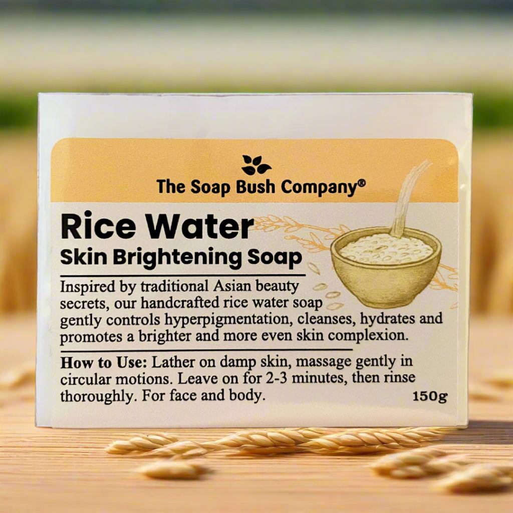 Our Rice Water Skin Brightening Soap is enriched with fermented rice water, a centuries-old beauty secret known to smooth, even, and brighten skin. Packed with vitamins and amino acids, this gentle plant-based bar cleanses without stripping, leaving your skin soft, nourished, and naturally radiant.