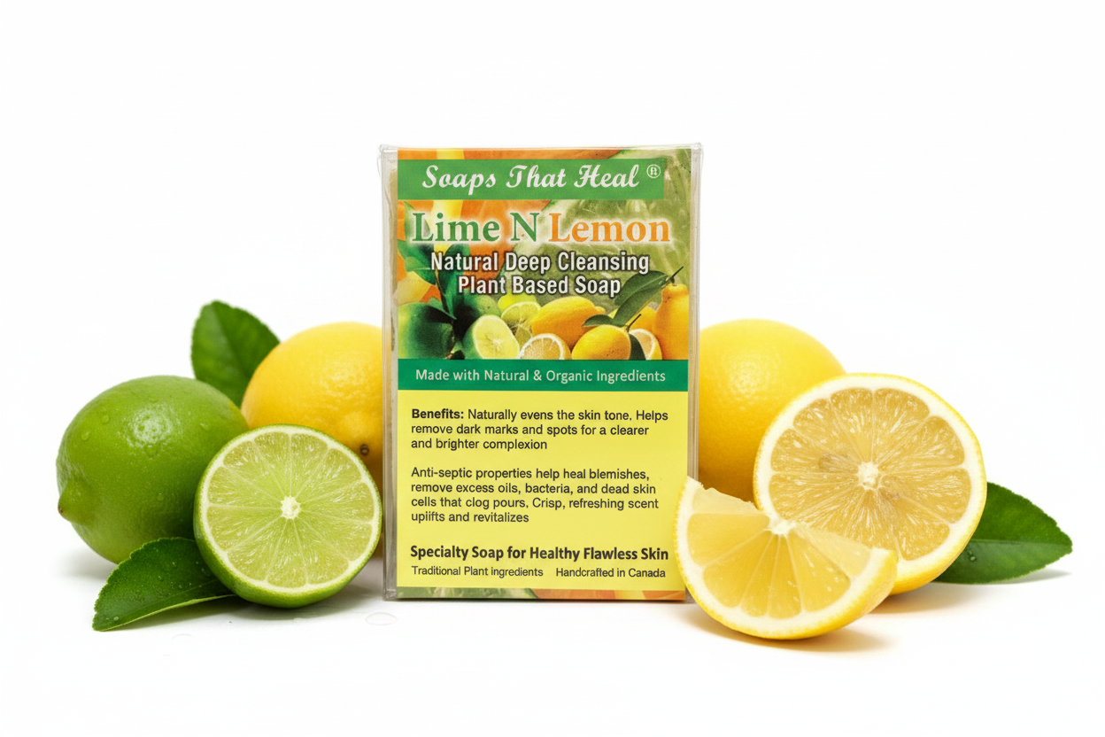 Soaps That Heal,lime and lemon organic soap, deep cleansing plant based soap, even skin tone clear clogged pores, Remove dark marks and  spots, how to brighten skin  complexion, Anti-septic, disinfectant,how to remove excess oil on face,how to heal acne prone skin,oilblends, oil blends, uncle benney's, best cold- press organic soap,skin healing soaps,handmade soap,handmade organic soaps, Lime Soap, Lemon Soap, Natural Soap
Citrus Soap, Cleansing Bar