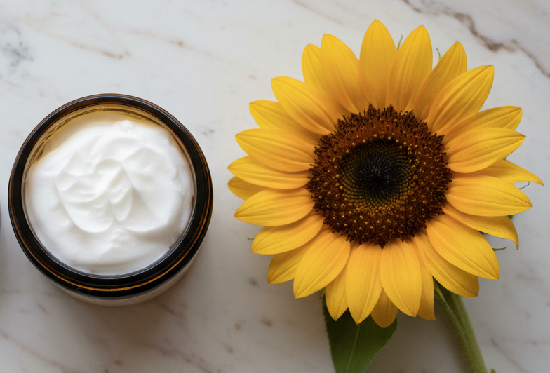 uncle benney's vitamin e face cream Helps reduce wrinkles, scars and acne​ Rich in Vitamin E, natural plant based minerals, and fatty acids Anti-aging​, reduce premature skin damage, oilblends products, soaps that heal, Canadian natural skincare company, organic skincare brand, sunflower cream 