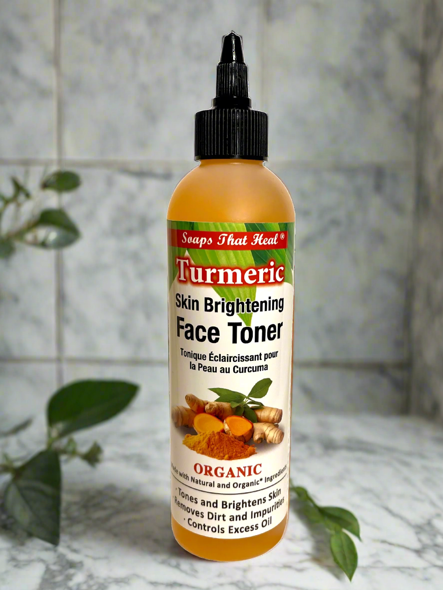 Turmeric Face Toner, Rejuvenate dull skin with our Turmeric Skin Brightening Face Toner. Designed to reduce dark marks, balance oil production, and promote a glowing, even complexion. Perfect for acne-prone and hyperpigmented skin, Turmeric Toner in Canada, USA, UK, and Caribbean, France, Europe