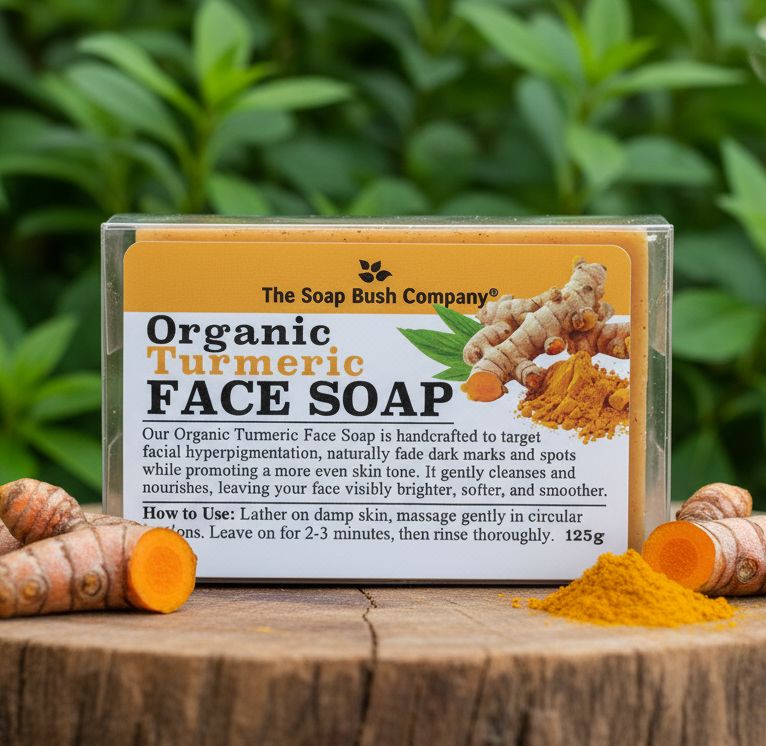 The Soap Bush Company
Organic Turmeric Face Soap 125 g. Your natural solution for dark marks, uneven skin tone and inflammation. The Soap Bush Company's Organic Turmeric Face Soap Bar offers a gentle, turmeric-powered way to cleanse your skin while caring for the appearance of discoloration. OilBlends, Uncle Benney's, Soaps That Heal, Clore Beauty Supply, Mama Cee, Miami Beauty Supply, BSW