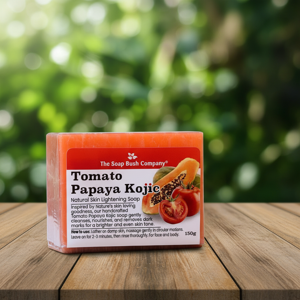 Reveal Naturally Radiant Skin with the Brightening Power of Tomato, Papaya & Kojic. Gently exfoliates, visibly brightens, and helps reduce the appearance of dark spots for a smoother, more even-looking complexion.  •	Rich in antioxidants, including lycopene and vitamins A & C.   Helps protect skin from environmental stressors.  Brightens dull skin and supports an even complexion. Helps control excess oil for fresher-looking skin.  soap bush 