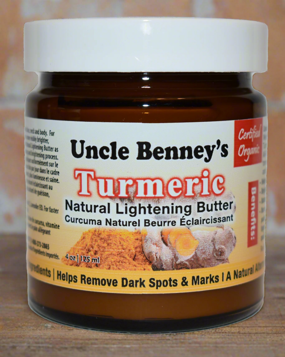 Uncle Benney's, Turmeric Butter, natural skincare, skin healing, dark spot remover, hyperpigmentation treatment, plant-based beauty, deeply nourishes skin, reduces dark spots, and promotes natural radiance, OilBlends, Soaps That Heal, Toronto, Vancouver, Montreal, New York, London, Caribbean, Canada, USA, UK, France