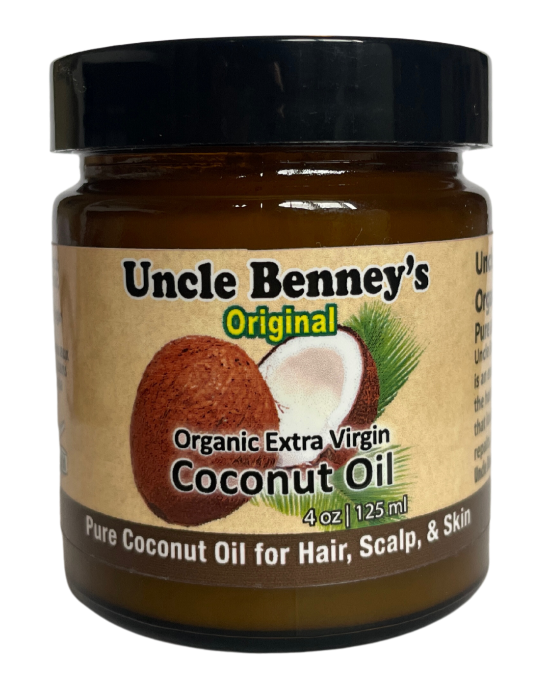 Uncle Benney's Original Organic extra virgin coconut oil, body oil , natural body moisturizer for soft skin, natural hair and scalp oil, shine oil