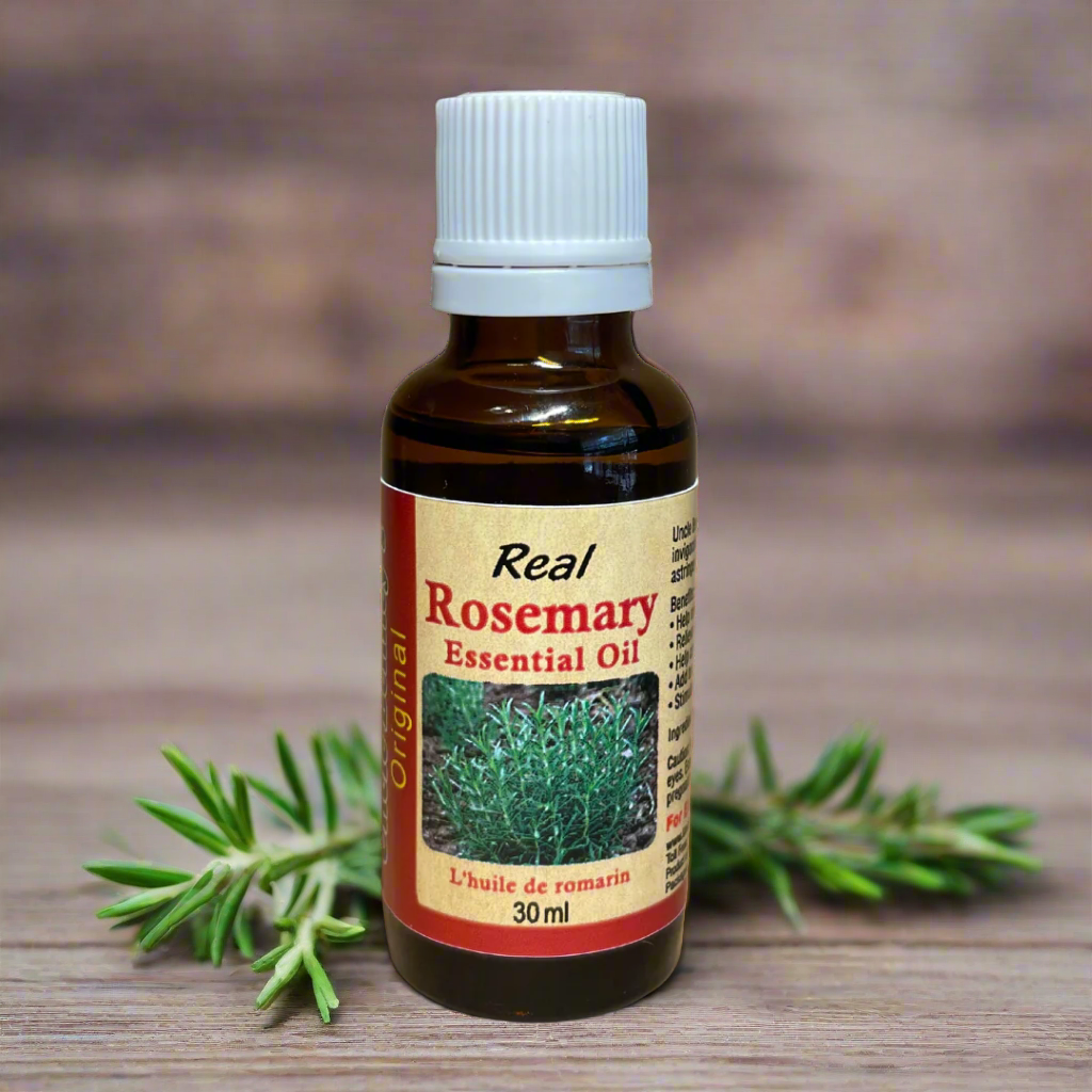 Uncle Benney's Rosemary Essential Oil - helps to stimulate hair growth, rosemary essential oil is used to prevent premature graying and dandruff, what are the natural benefits of rosemary essential oil,pure rosemary oil health benefits