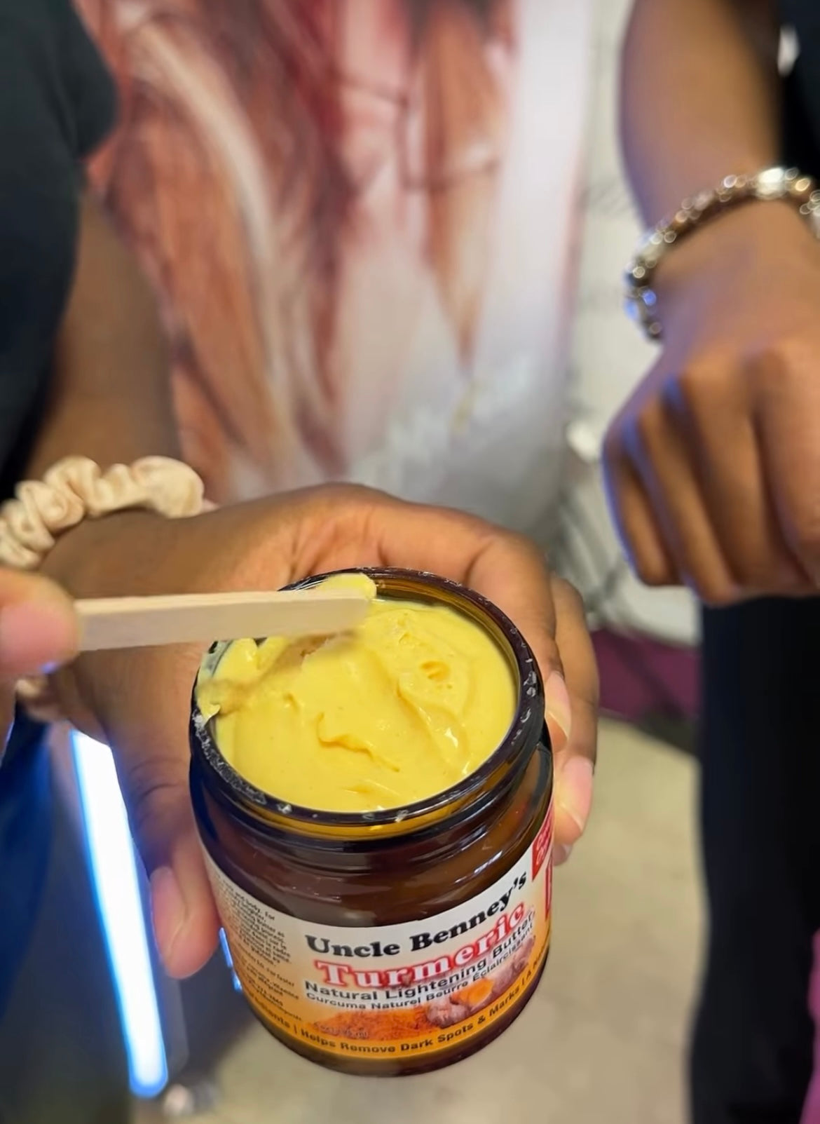 Uncle Benney's Turmeric Natural brightening butter for smooth skin, even skin tone, plant-based butter for facial hyperpigmentation, real turmeric ingredients, oilBlends products tester