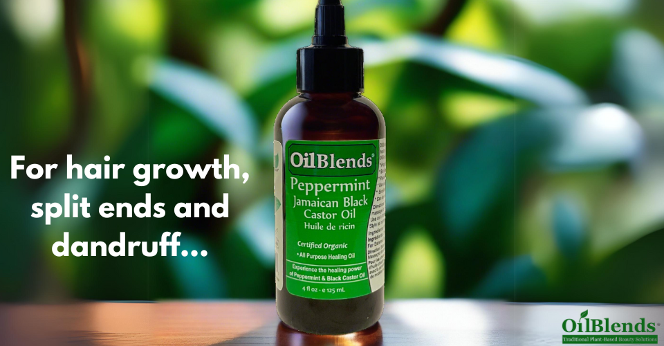 oilblends peppermint Jamaican black castor oil For hair growth, split ends and dandruff
