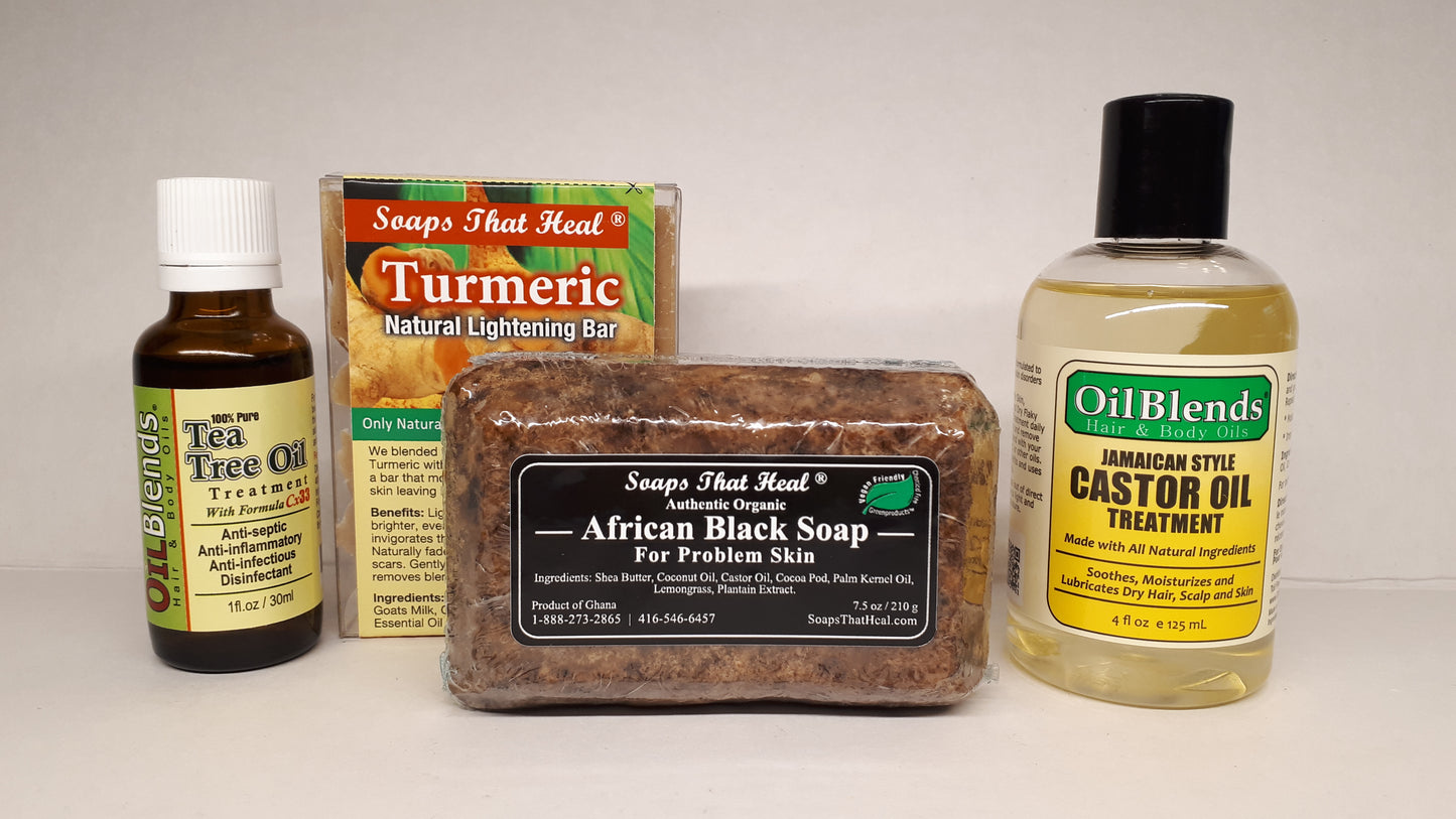 eczema treatment with tea tree oil castor oil organic african black soap turmeric natural lightening bar soap