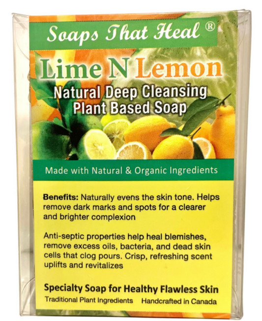 refreshing lime and lemon natural deep cleansing plant based soap to naturally even skin tone clear clogged poresSoaps That Heal - Citrus Lime N Lemon Soap - Crisp, refreshing scent uplifts and revitalizes   Key Benefits Removes dark spots for a clearer and brighter complexion Anti-septic properties helps remove excess oils, bacteria, and dead skin cells that clog pours,oilblends, oil blends, uncle benney's, best lime soap