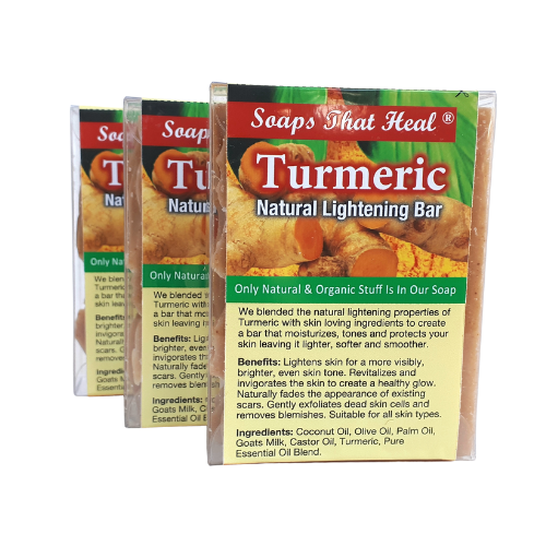 three turmeric natural lightening soap bars for hyperpigmentation ,best turmeric soap
